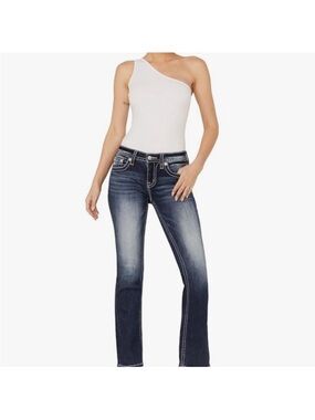 Miss Me Women's Mid Rise Boot Cut
Jeans Dark Wash Embellished Dreamcatcher